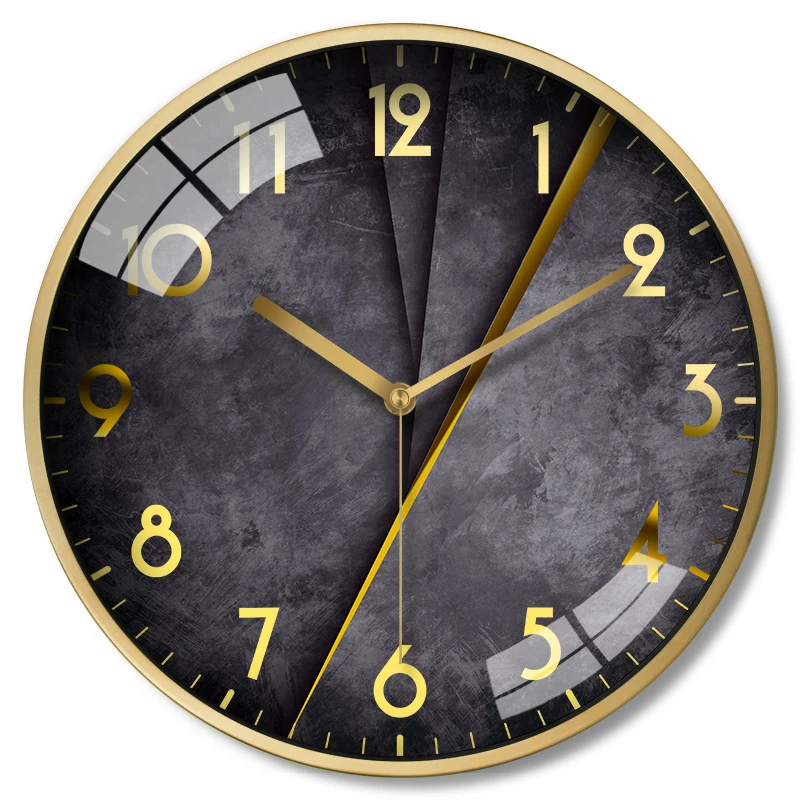 Large Black Metal Wall Clock Color:Style 1;Sheet Size:12 inch