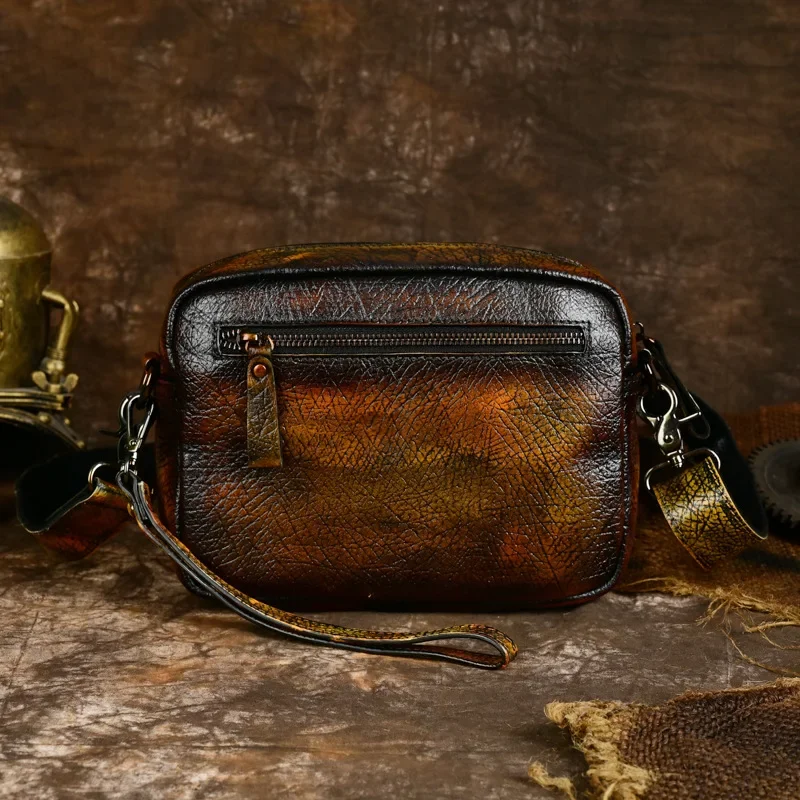 Vintage Handmade Top Grain Leather Men's Shoulder Bag