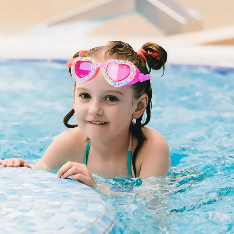 Swimming Goggles For Kids HD Heart Shape Kids Diving Goggles