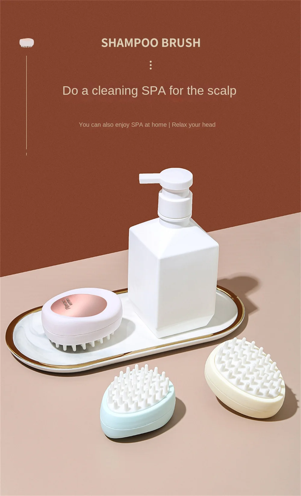 Description Picture 3 of itemHair Shower Brush Comb Head Body Scalp Massage Adult Male And Female Soft Teeth Soft Hair Care Bath Brush Silicone Pet Handheld