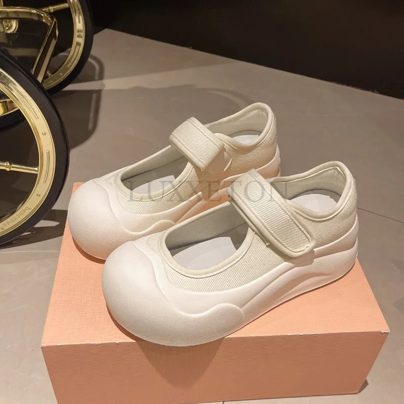 

Женские туфли на плоской подошве, повседневная женская спортивная обувь с закрытым носком и круглым носком, универсальная спортивная обувь на толстой подошве, новый летний стиль