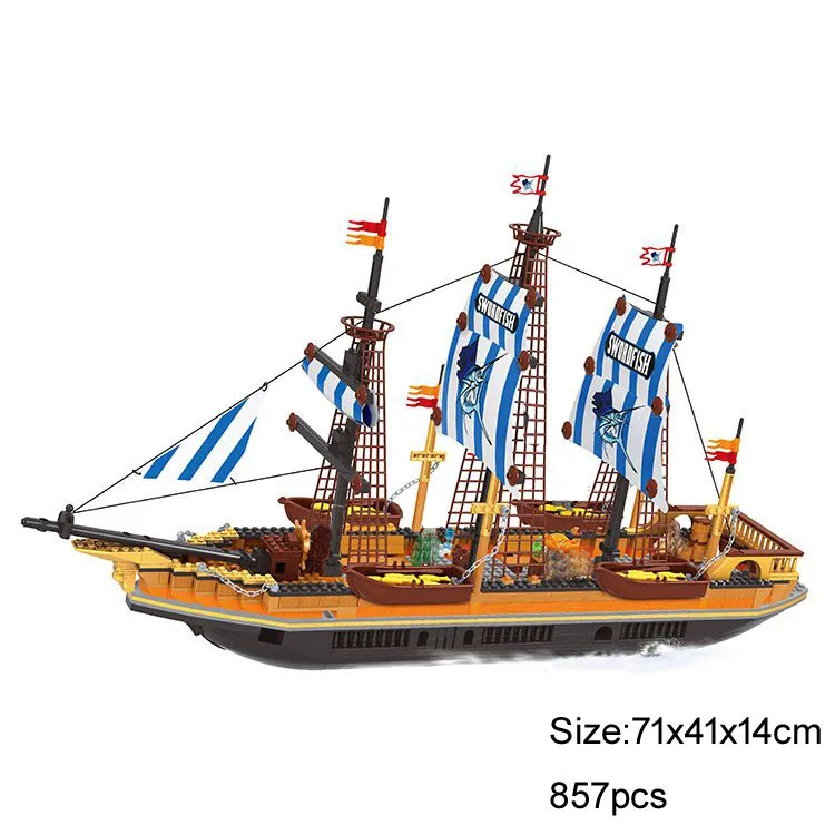 Royal Navy Lego Big Pirate Ship Mould King 13192 Imperial Frigate - Main Image