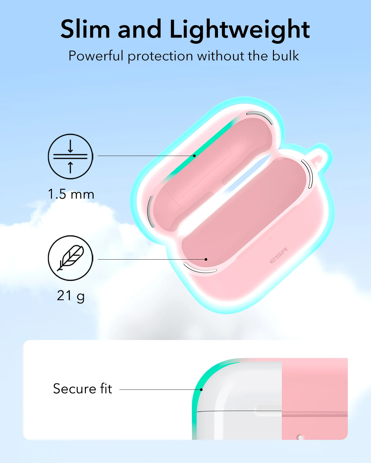 AirPods 4세대(2024)용 ESR AirPods Pro 2세대/1세대(2023)용 MagSafe 이어폰 보호 커버가 포함된  HaloLock 케이스 - AliExpress