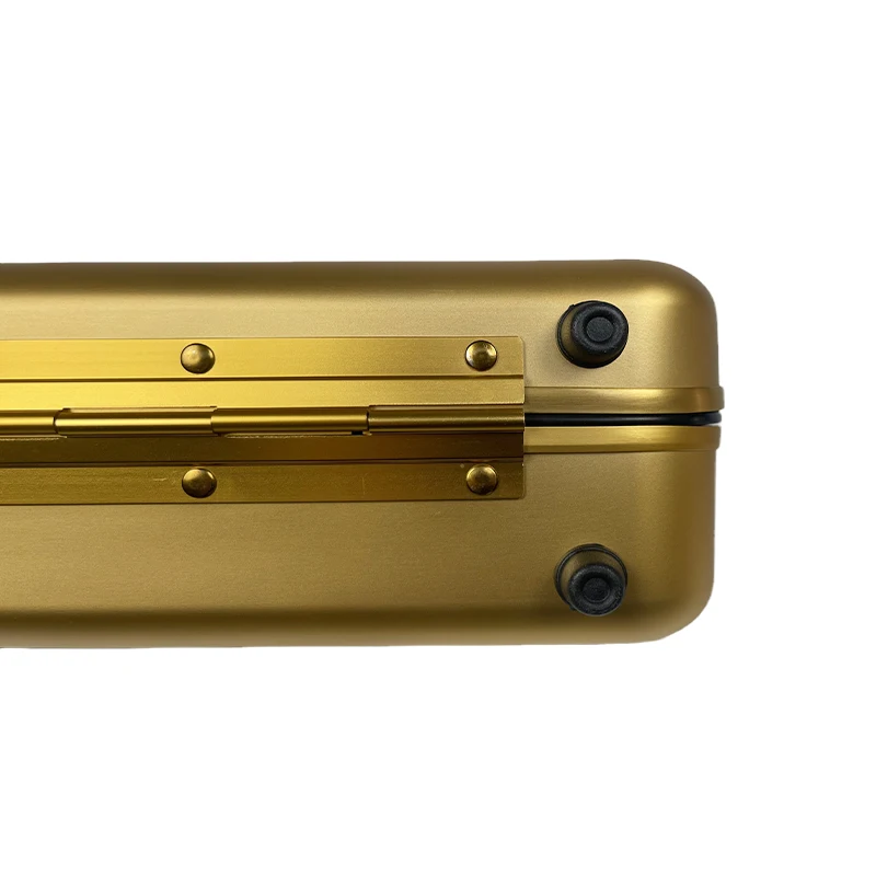 gold Aluminum Briefcase Attache Cases Men Laptop Metal Aluminum