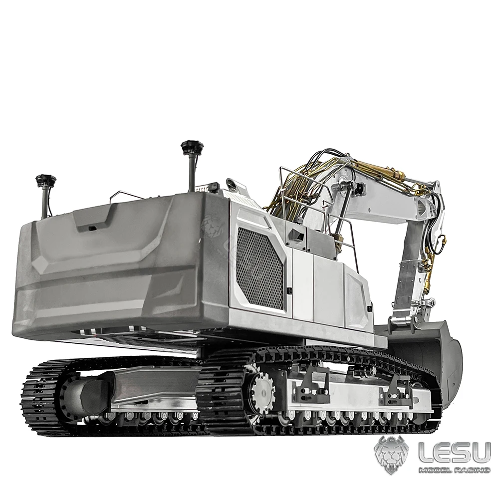 In Stock LESU 945 1/14 Metal RC Hydraulic Excavator Remote Controlled Digger Black Tracks Model Kits New Model Light Toys 3