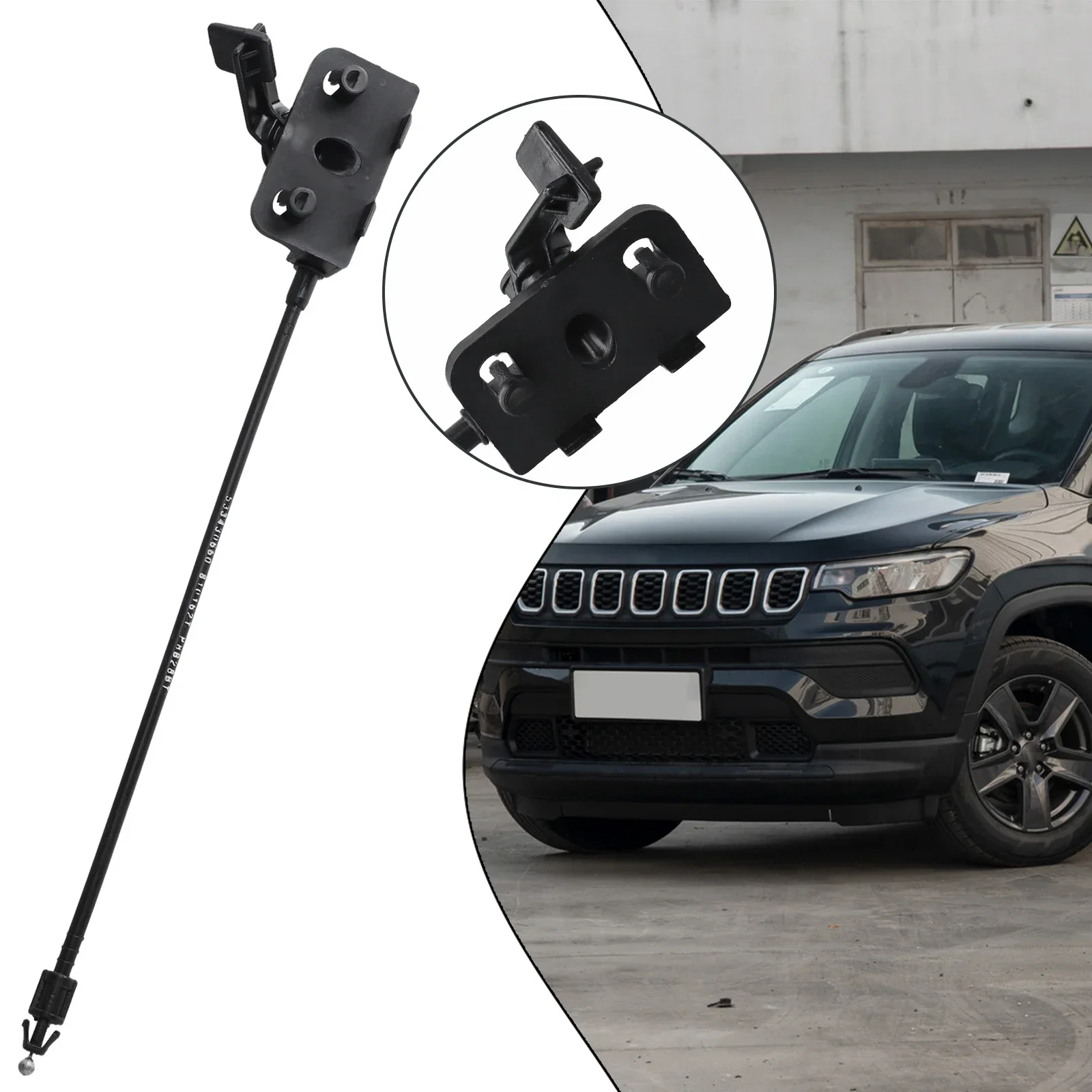 For JEEP 2017- For COMPASS HOOD CATCH SECONDARY RELEASE CABLE 68257542AA BLACK METAL ACCESSORIES FOR VEHICLES