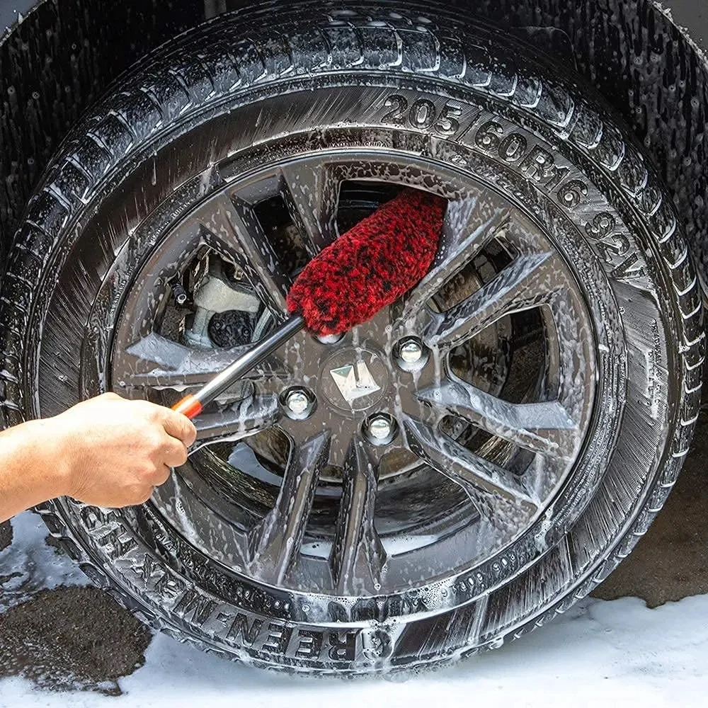 3PCS Car Wheel Detailing Brush Bendable Auto Soft Wheel Woolies Brushes Car Cleaning Tools for Car Rim Tire Washing Accessories 6