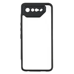 Luxury Matte Shockproof Case - Lightweight TPU Frame with Transparent Back Cover for ROG Phone 7 Ultimate (Black)