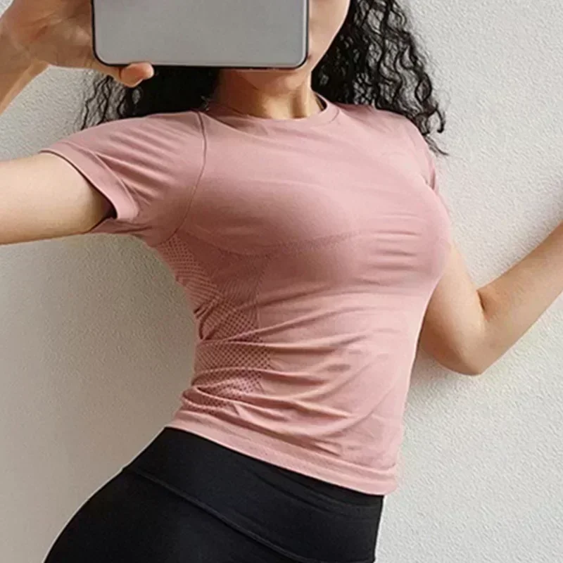 Sports T Shirt Women Yoga Shirts Crop Top Gym Workout