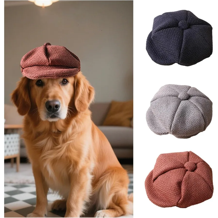 Fashionable Dog Beret Hats Set for Pets