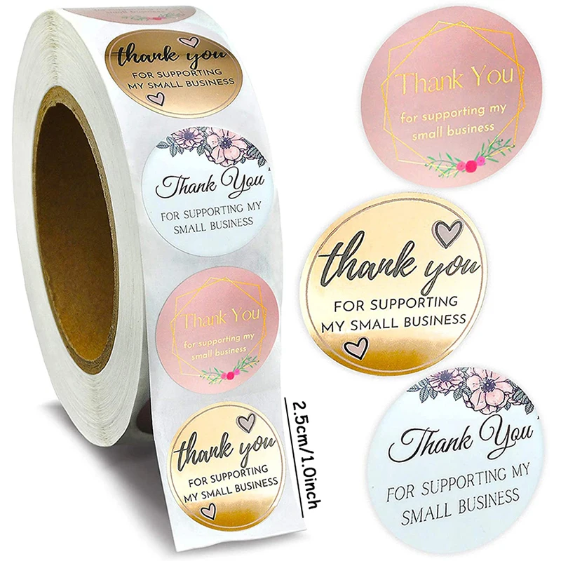 

500 Stickers Per Roll Thank You Sticker paper Business Label Sticker For Packaging Handmade Decor Cute Stationery Supplies