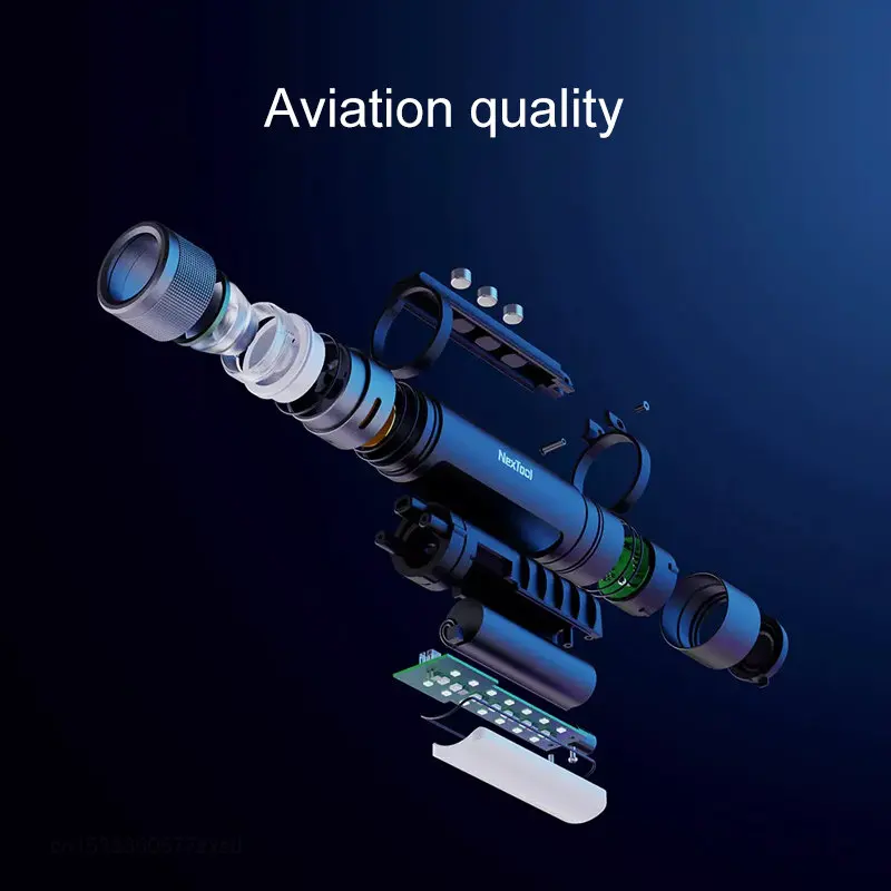 Outdoor 6 in 1 Zoom LED Flashlight Multifunction Portable Sound Light Alarm 1000lm Waterproof 2600mAh