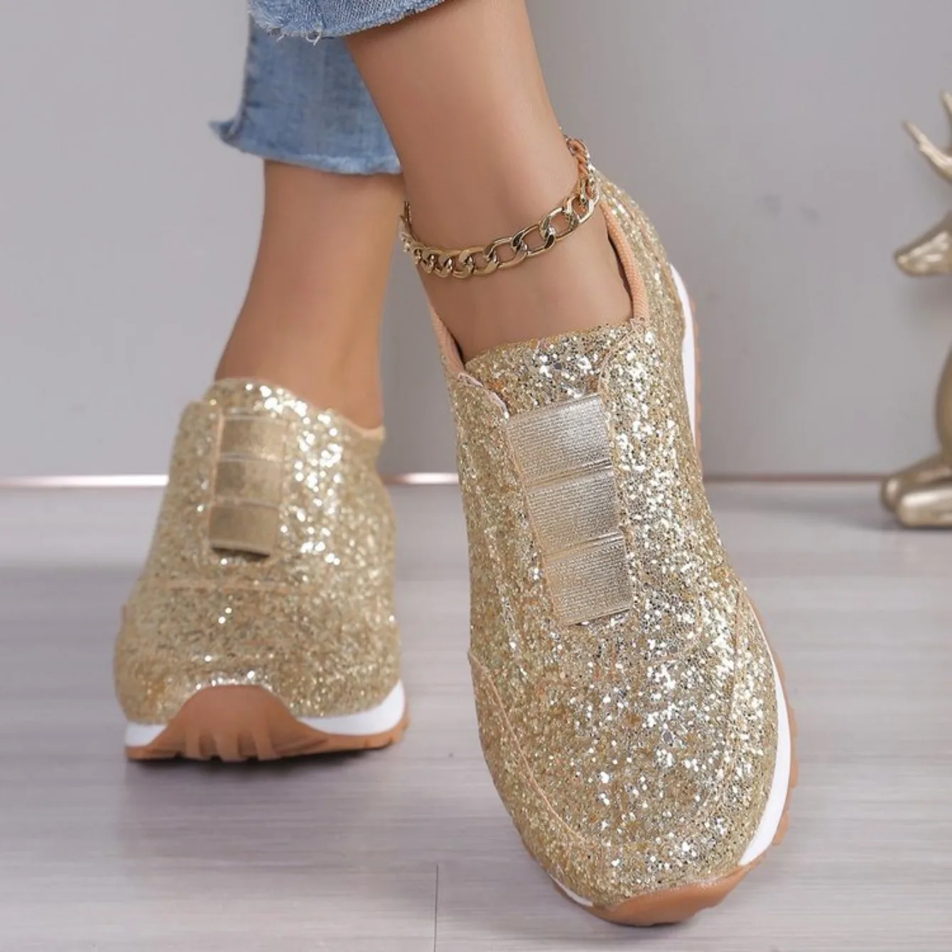 Autumn New Fashion Slip-on Low-heeled Women Sneakers - Uniqwear
