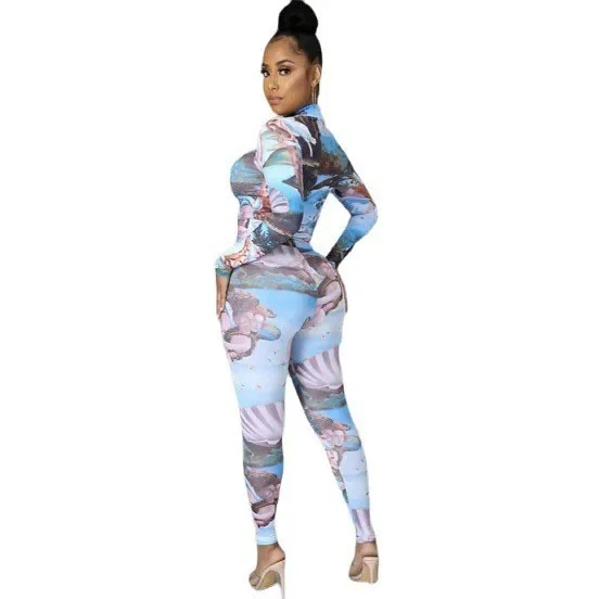 Fashionable Digital Print Sexy Bodysuit Tight Painted One-Piece Suit for Men And Women Comfortable Underwear Home Clothes
