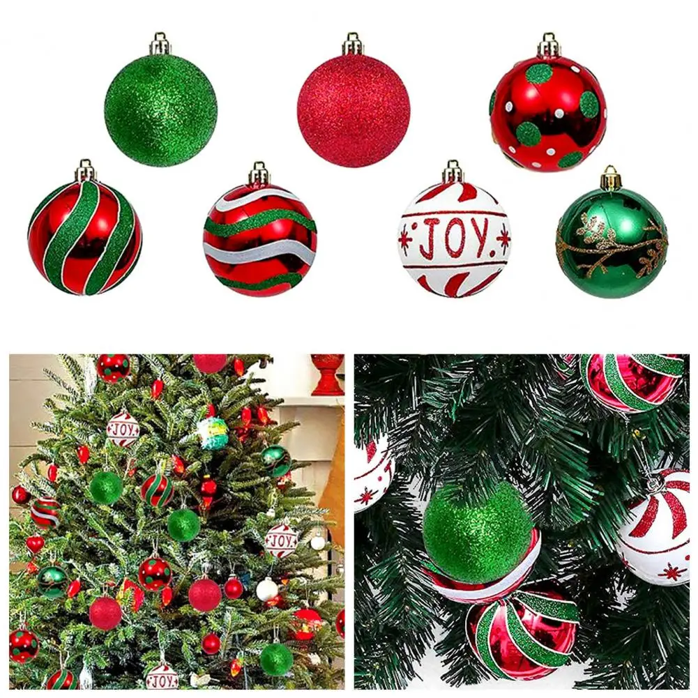 

Durable Christmas Tree Ornaments Room Christmas Decor Versatile Glow Balls Set for Christmas Decor 16pcs Hanging Hole for Tree
