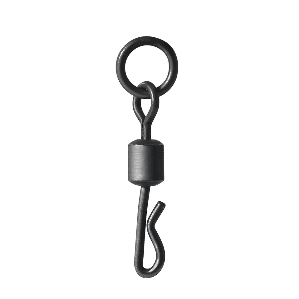 Giratorio Rodante Con Anillo Pulse Fishing Tackle – Tamaño 8, Negro – Pack 10 Unidades