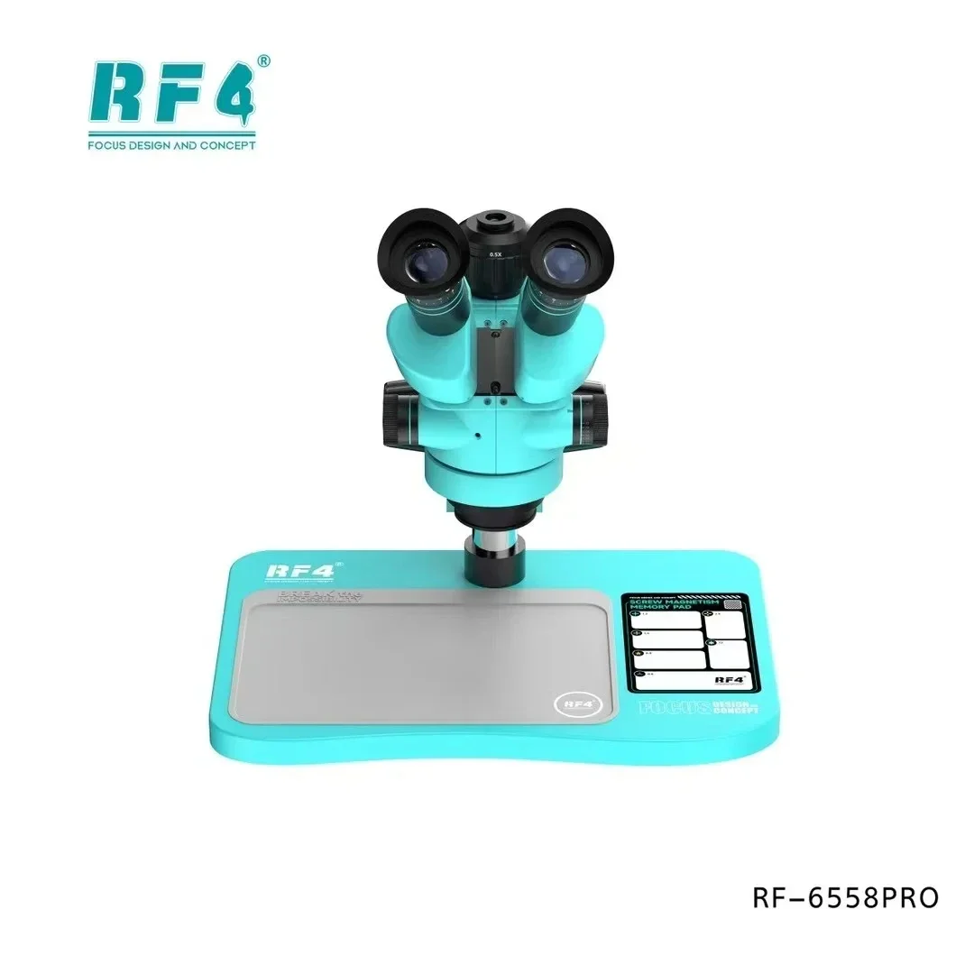 RF4 6558PRO 2K/4K 1080P USB HDMI 비디오 디지털 삼안 현미경 카메라 6.5-58X C 마운트 렌즈 수리 납땜 용 대형베이스
