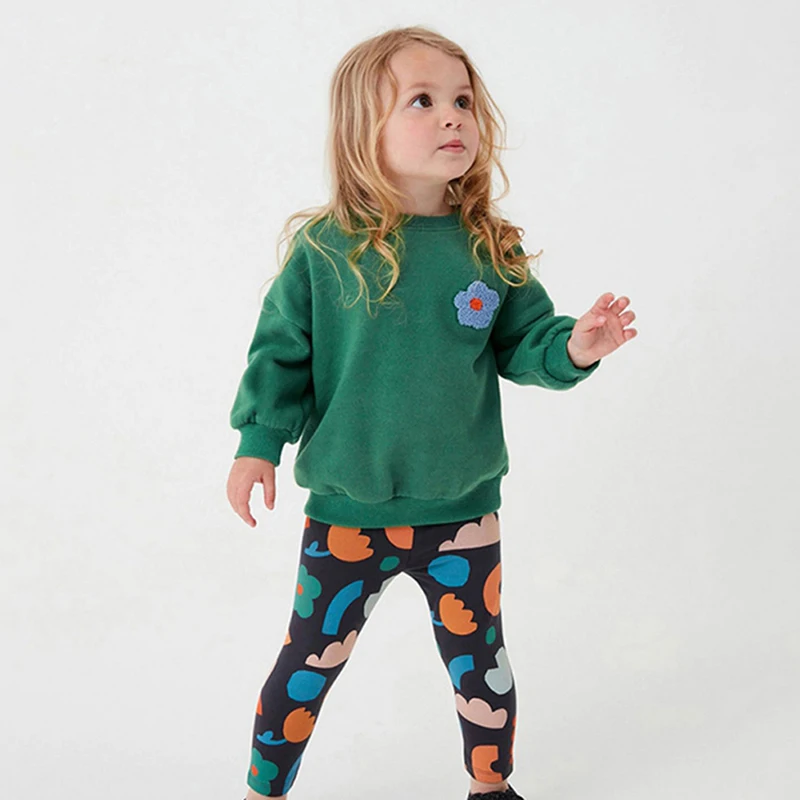 

Autumn Children Girls Suit Clothes Spring Cartoon Flower Printed Long Sleeve T Shirt Tops Pant Suits Kids Clothing 2Pcs/Set