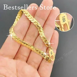 Elegant 5mm Embossed Bracelet in Sterling Silver and Gold - Charming Unisex Fashion and Timeless Wedding Jewelry Gift - 20cm (Silver Bracelet)