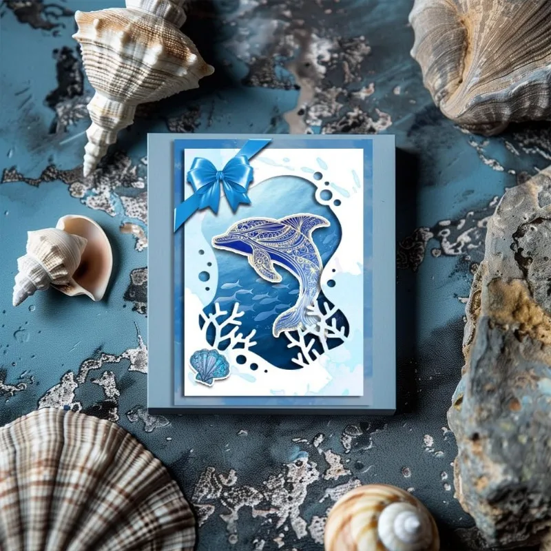 1Sheet Ocean Life Clear Stamps Marine Whales Silicone Clear Stamp Seals 21x14.8 cm Sea Turtle Sharks Lobsters Pattern