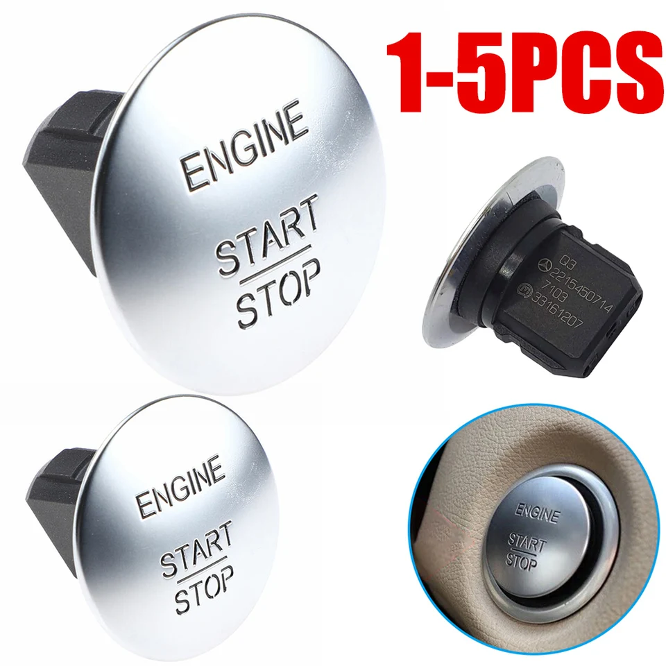 Pulsante Accensione Keyless Go Per Mercedes-Benz - Compatibile Con CLS, E, GL, ML, S-Class 2010-2014 - Silver - Foto 5