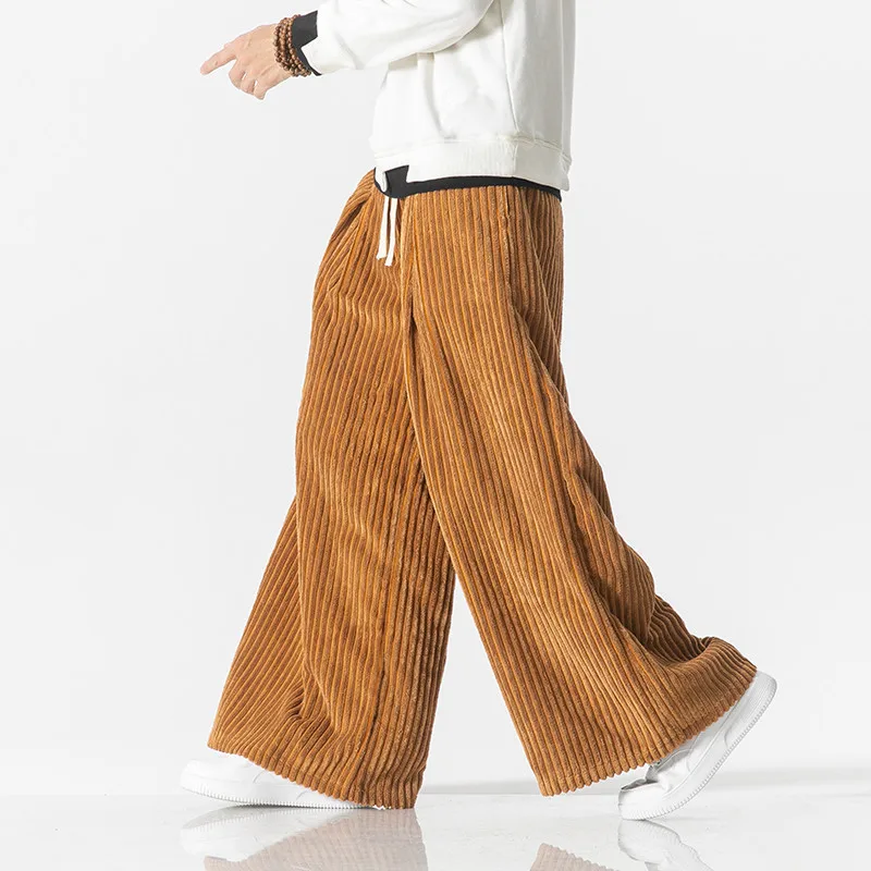 Men Corduroy Pants Harajuku Mens Solid Color Wide Leg Harem Pants Mens Vintage Streetwear Casual Jogging Trousers Oversized 5XL casual pants,sports pants,tactical pants,casual sports pants,corduroy pants