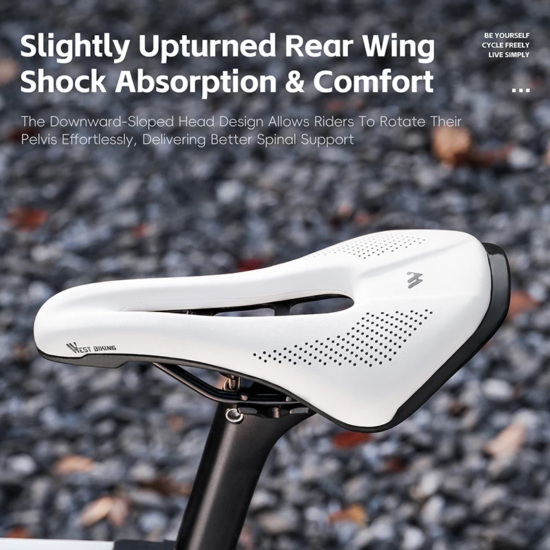 WEST BIKING Ergonomic Bicycle Saddle - Comfortable, Wear-Resistant PU Leather Cycling Seat Cushion