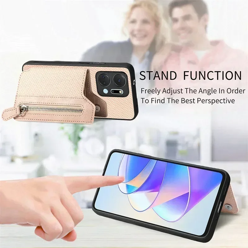 Luxury Leather Zipper Wallet Phone Case Cover