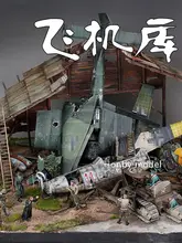  1/35 Aircraft Warehouse Military Scale Model Scene Making Tools Air Force Ground Handling Hangar Shed 