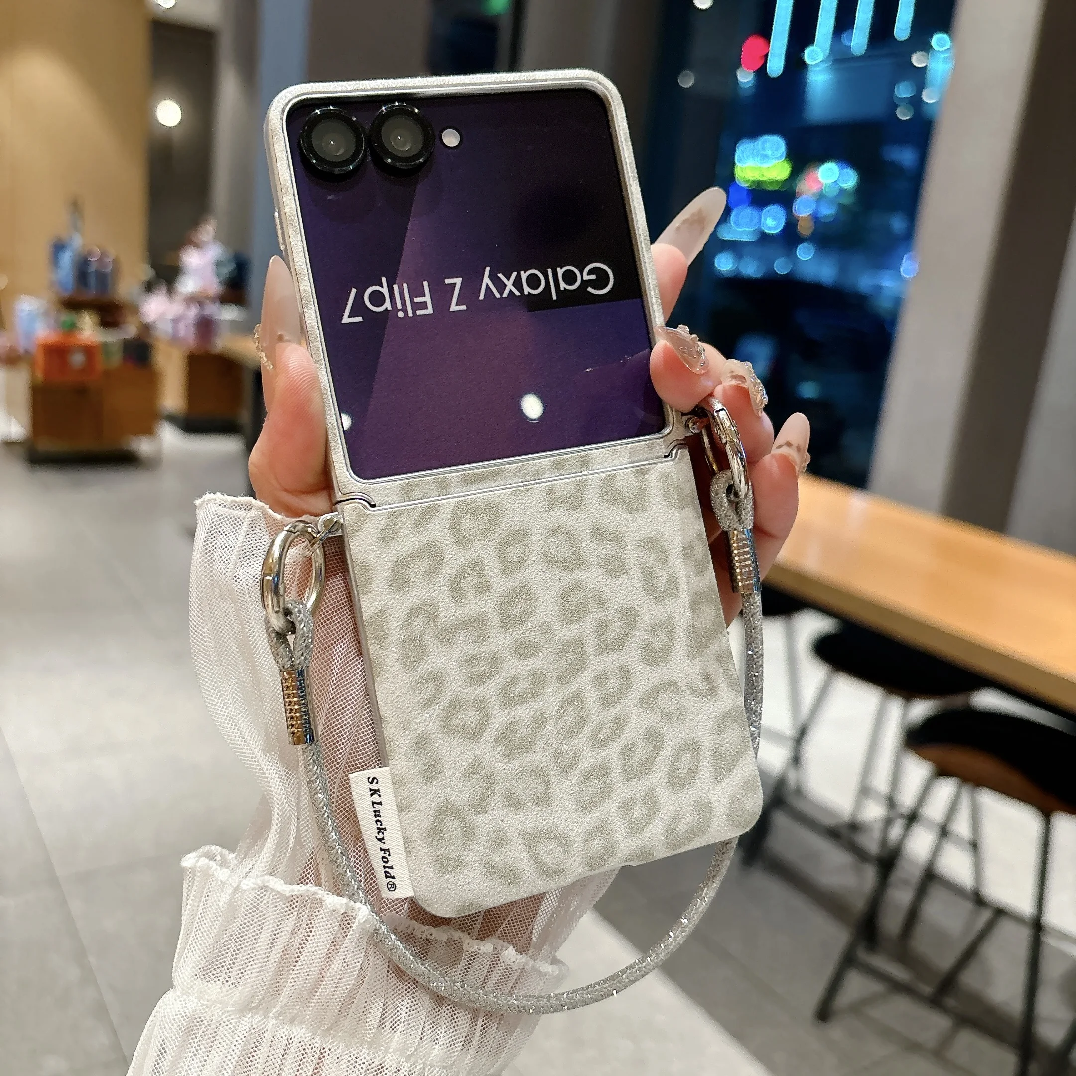 Luxury Leopard Print Phone Case with Wrist Strap - Shockproof Hard Cover