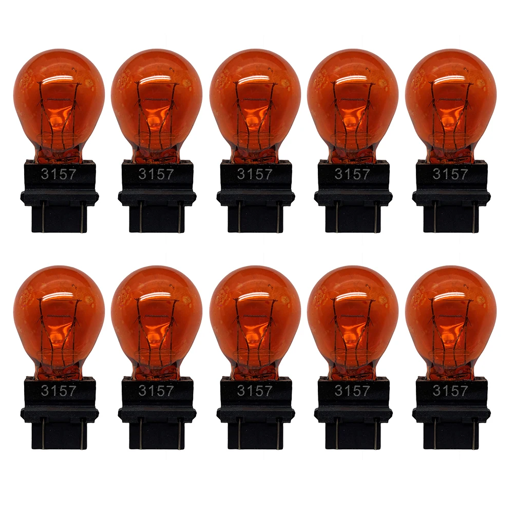 10 Pack 3157 Brake Light Bulbs Clear And Amber Tail Signal Brake Light