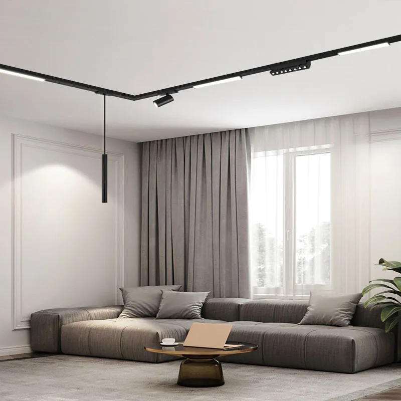Magnetic Track Lighting Ceiling Led Lights Guide House Living Room Decor Without Main Light Clothes Store Floodlight Spotlight