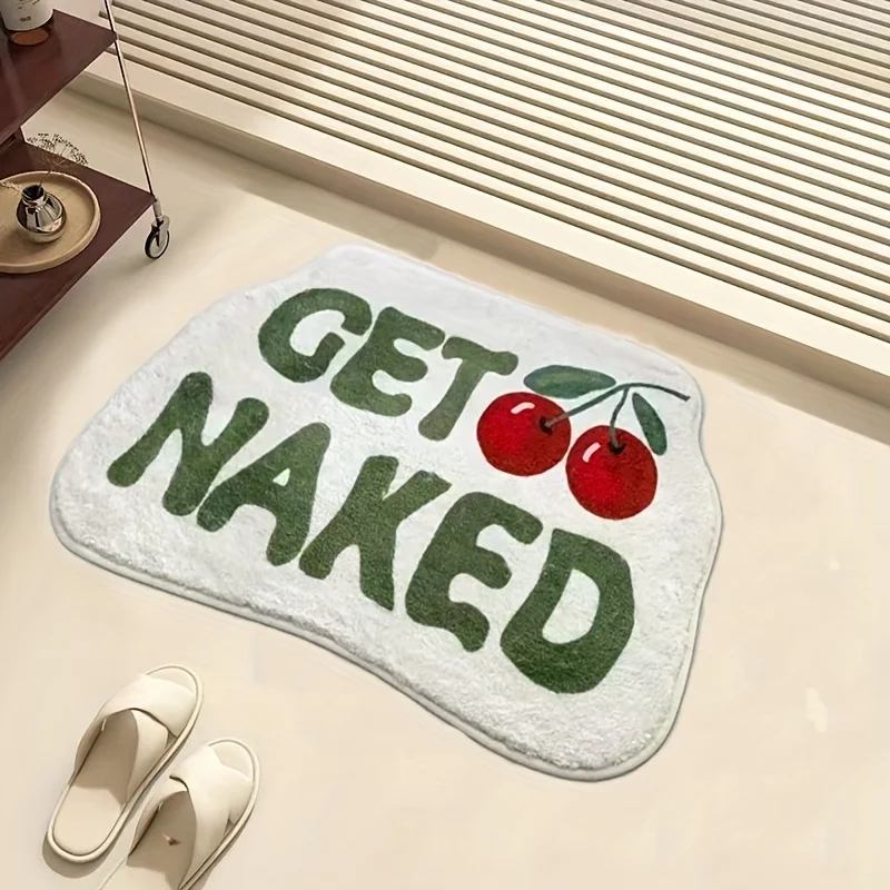 VIKAMA "GET NAKED" Cherry Bathroom Carpet Absorbent Anti slip Bathroom Mat Bathtub Shower Area Sink Soft Foot Mat