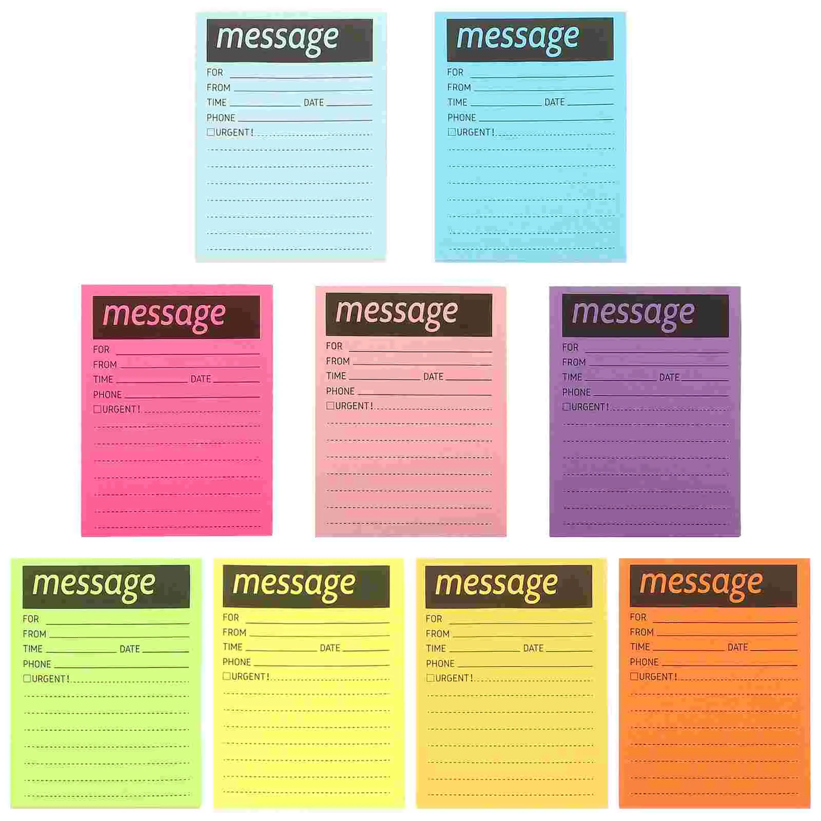 9 Books Fluorescent Sticky Notes Compact Memo Pads Household Accessory List The Call Stickers Guestbook Daily Supply