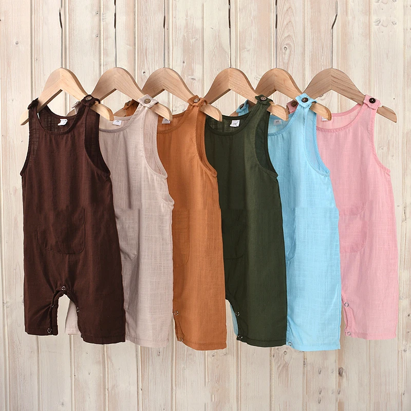 

0-24M Summer Baby Romper Cotton Baby Boy Girl Clothes Sleeveless Newborn Jumpsuit 2022 Solid Infant Bodysuit Baby Clothing