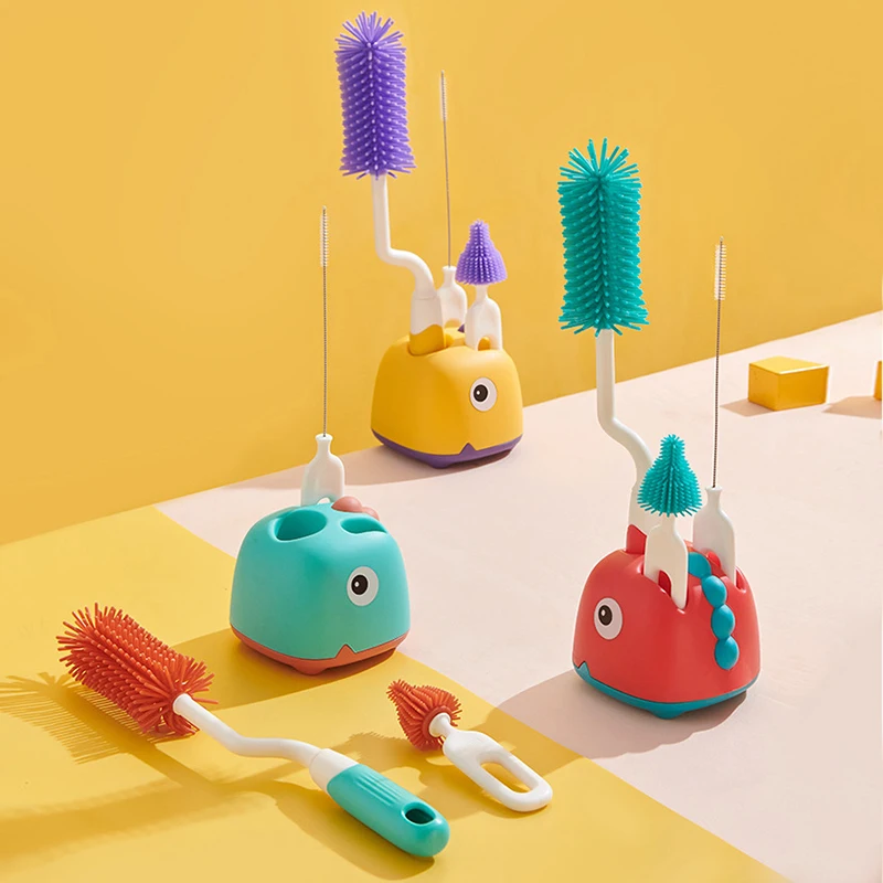 Silicone Brush for Bottles 360 Degree Rotation Baby Bottle Pacifier Cleaning Brush Nipple Dropper Brushes Set bottle brush bottle cleaning brush cleaning brush cleaning brush set