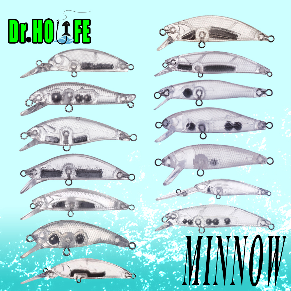 Dr.Holife 10PCS/LOT Mini Unpainted Minnow Blanks Small Artificial Floating Medium Minnow Bait For DIY Bass Fishing Tackle