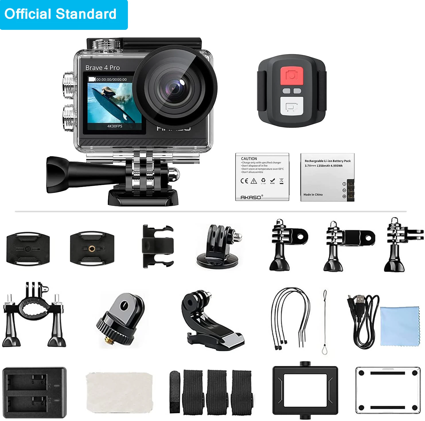  AKASO EK7000 Pro Action Camera with Bungee Kit : Electronics