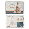 Robotime ROKR 3D Wooden Puzzle Magic Cello Mechanical Music Box Moveable Stem Funny Creative Toys for Child Girls AMK63 6