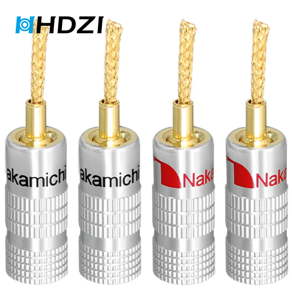 HHDZI Braid Type Nakamichi Flex Pin Banana Plugs for Spring Loaded