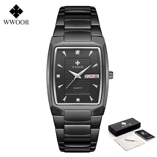 Men's Wristwatch 2022 WWOOR Brand Luxury Quartz Watch Waterproof Business Male Date Clock Casual Fashion Black Relogio Masculino 