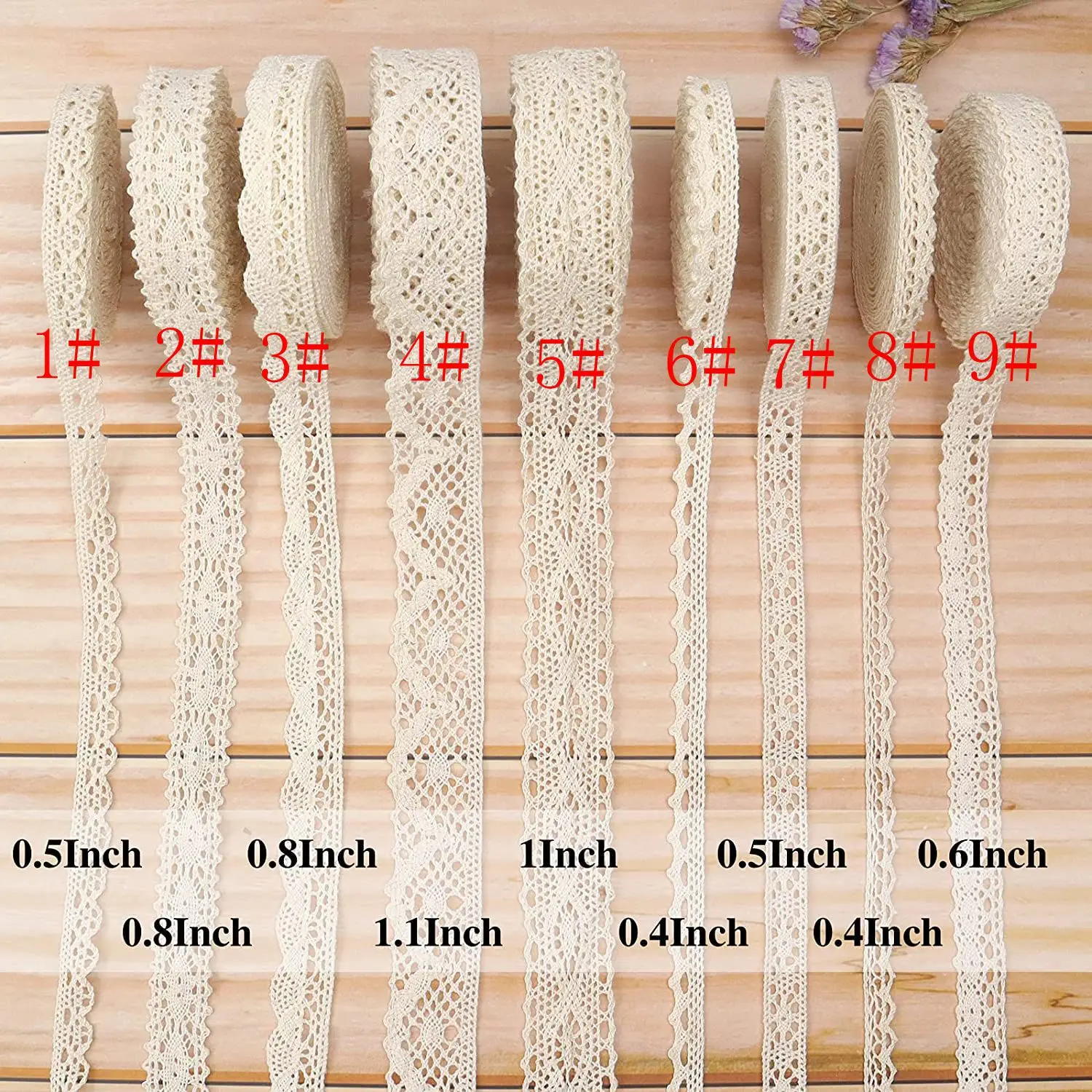 Lace Fabric Apparel Sewing Fabric Trim Cotton Crocheted Lace Fabric Ribbon Handmade Accessories 2 Yards/Lot 38 Styles 10-35mm