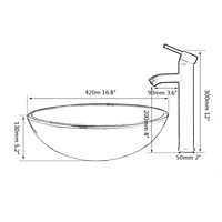ZAPPO Brown Round Bathroom Sinks Above Counter Contemporary Tempered Glass Bathroom Vessel Sink Bowls Matching Style Faucet 2
