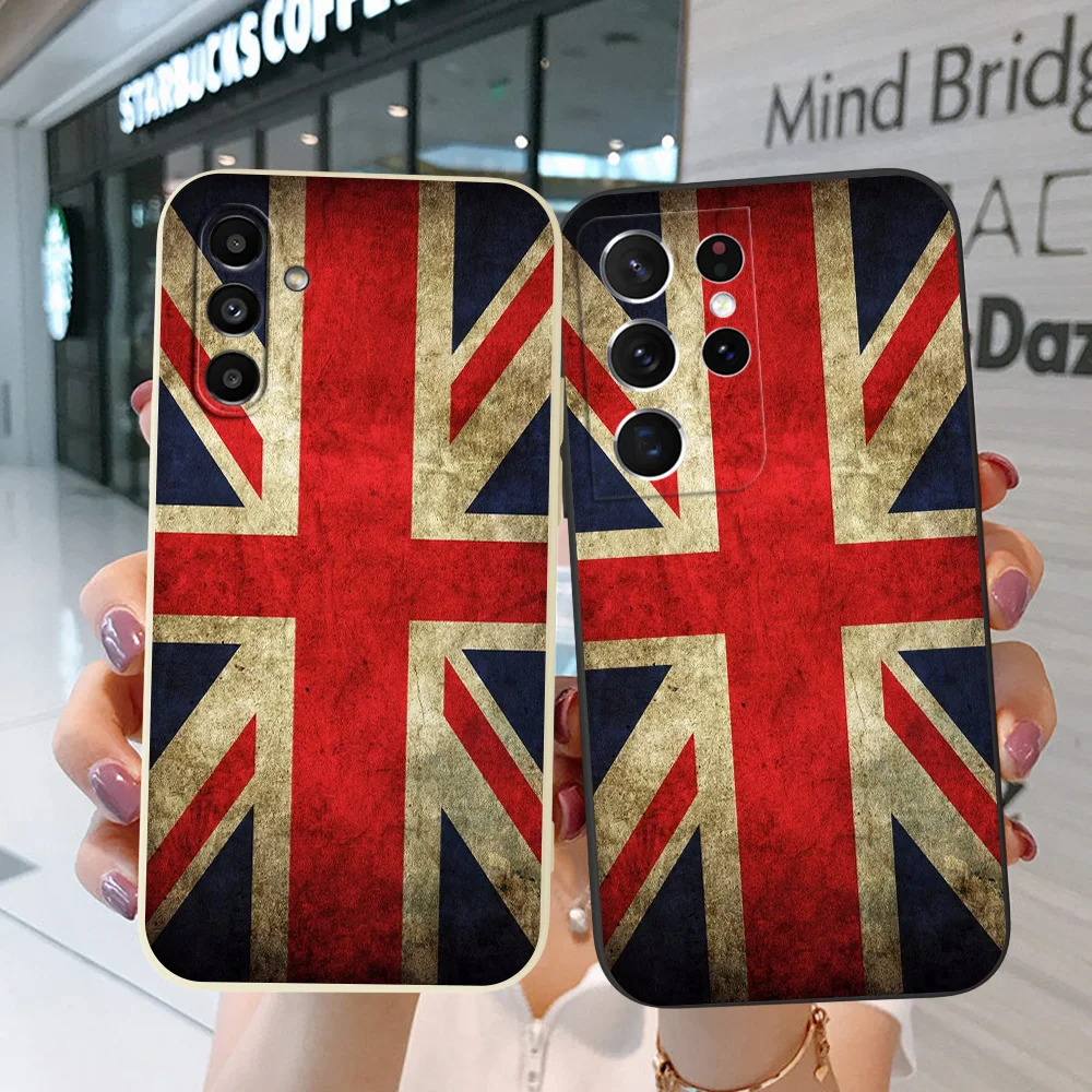 Custodia Per Samsung Galaxy A01 Core A32 A52 A72 4G 5G A52S 5G A41 Cover Per Telefono Soft Uk Retro Flag