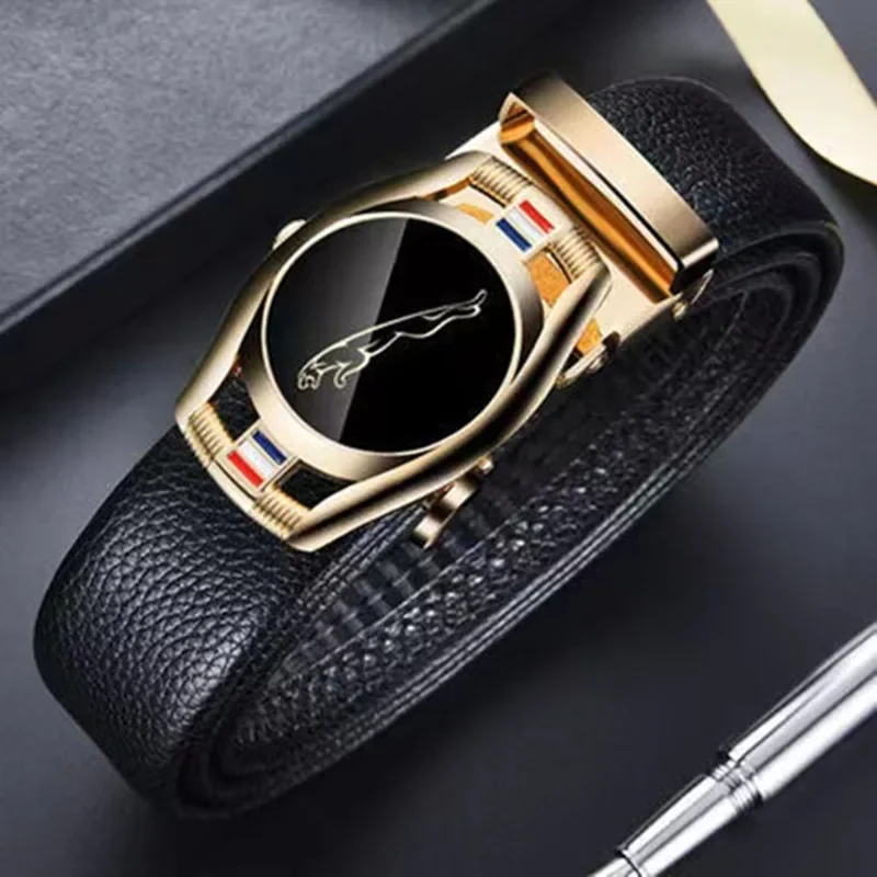 Leather Belt Mens Belt Waist Belt Jeans Belts Toothless Automatic Buckle Belt for Men