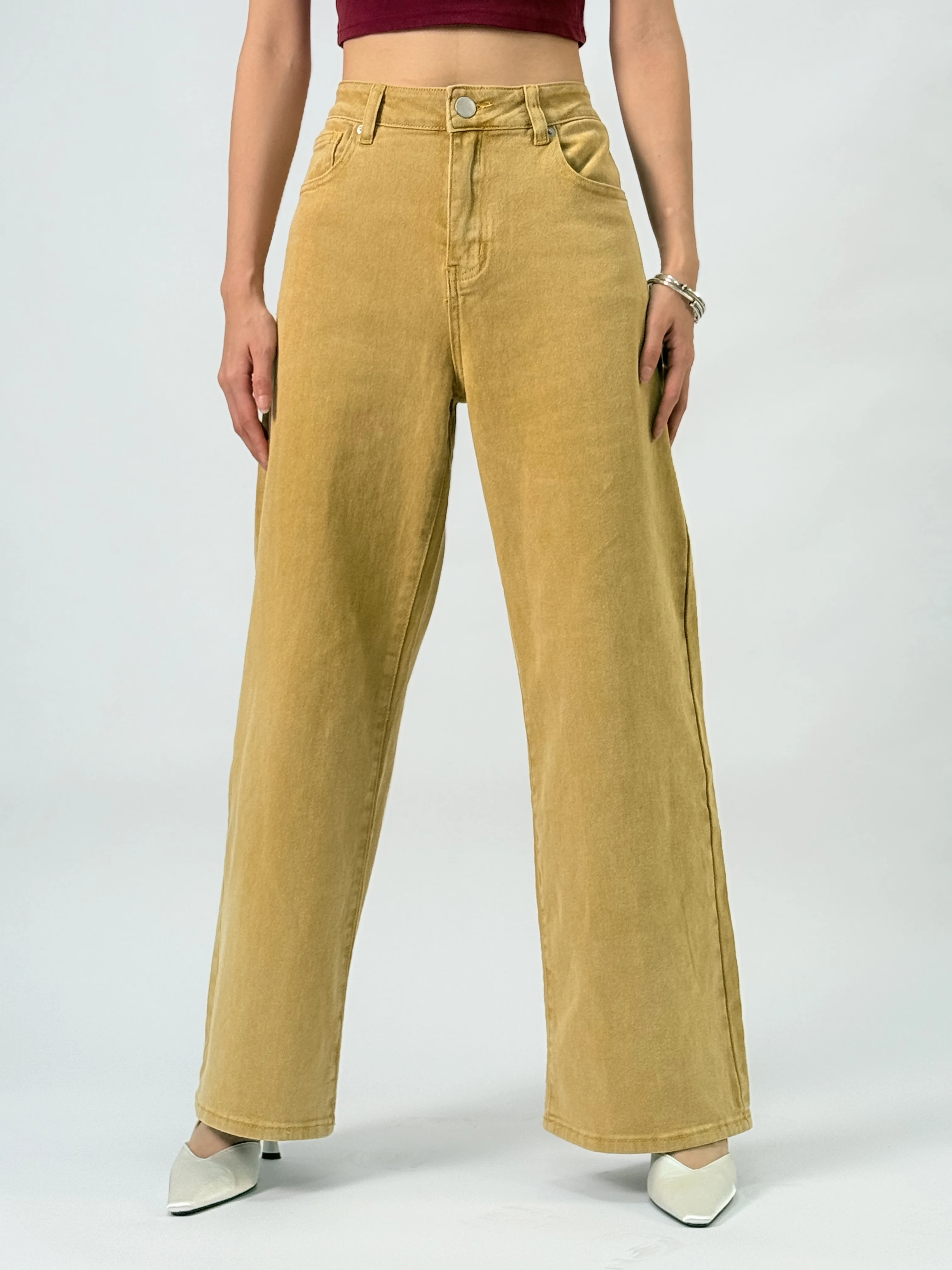 Y2K Style Loose-Fitting Women's Jeans - Solid Color Casual Comfort for Everyday Wear & Going Out" 5