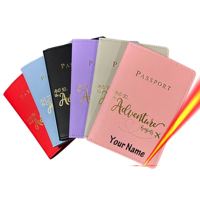 New Customize Adventure Passport Cover with Names Women Men Business Credit Card Documents Holder Protective Case Travel Wallet new travel passport cover protective card case women men travel credit card holder travel id