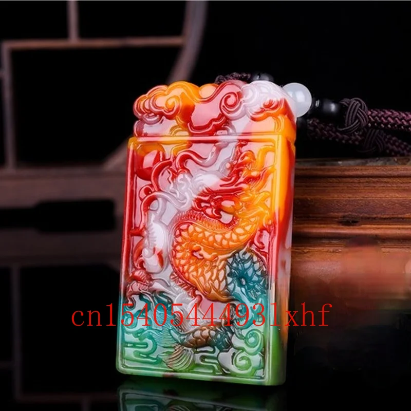 

Zodiac Dragon Natural Hetian Seven Color Jade Pendant Fashion Charm Jewelry Necklace Carved Accessories Talisman Gifts for Men