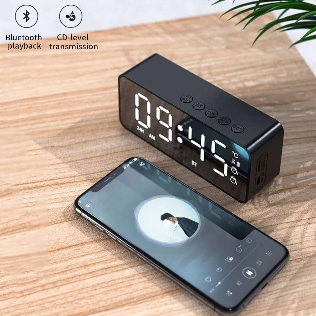 Wireless Bluetooth Speaker Small Mini Alarm Clock Portable Cannon Mini
