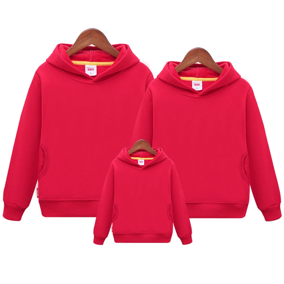 

Spring Autumn Family Matching Outfits Sweater Father Mother Son Daughter Clothing Mom Daddy Boy Girl Solid Hoodie Family Jackets